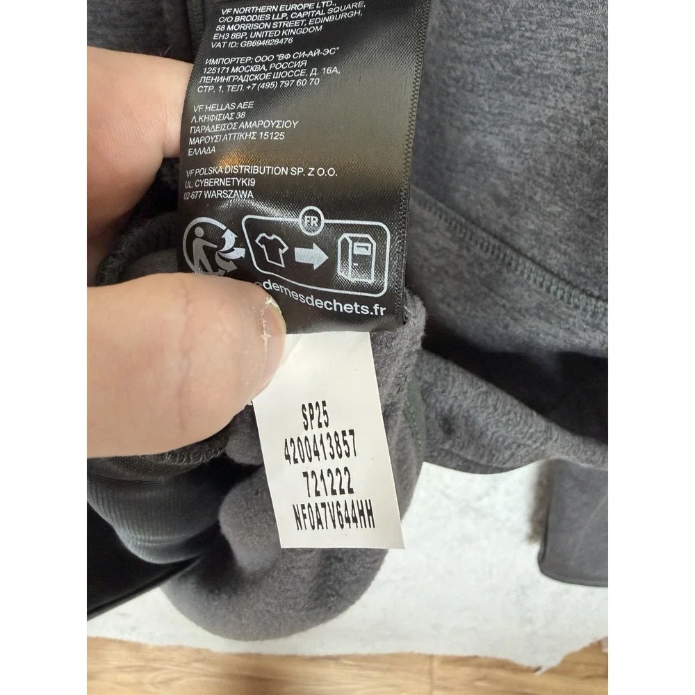 The North Face Jacket Mens M Gray Full Zip Fleece Softshell Hiking Advertising